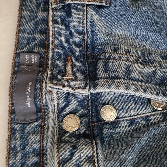 High-Rise Straight Jeans Button-fly Stretch 33W - Picture 2 of 8